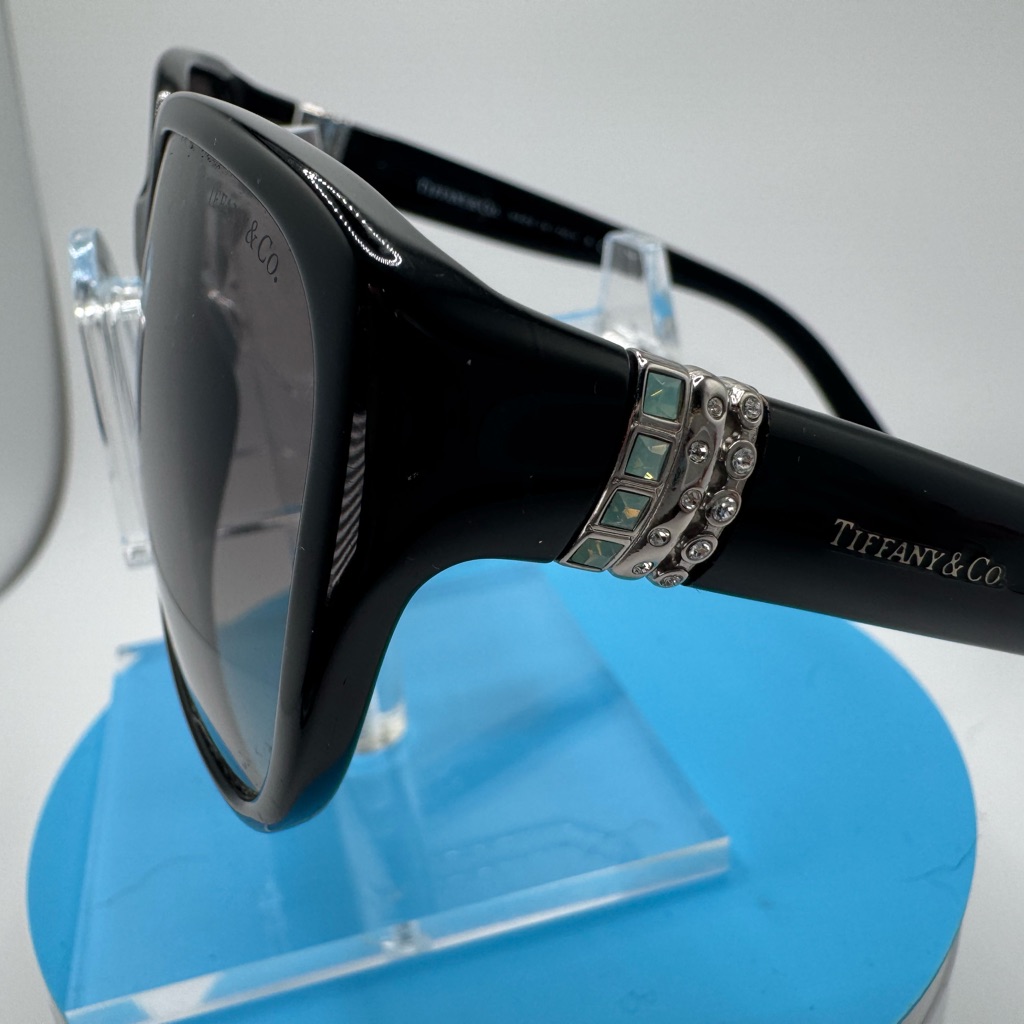 Tiffany & Co Tf 4078b 8001/3c Sunglasses Polished Black W/Swarovski Crystals